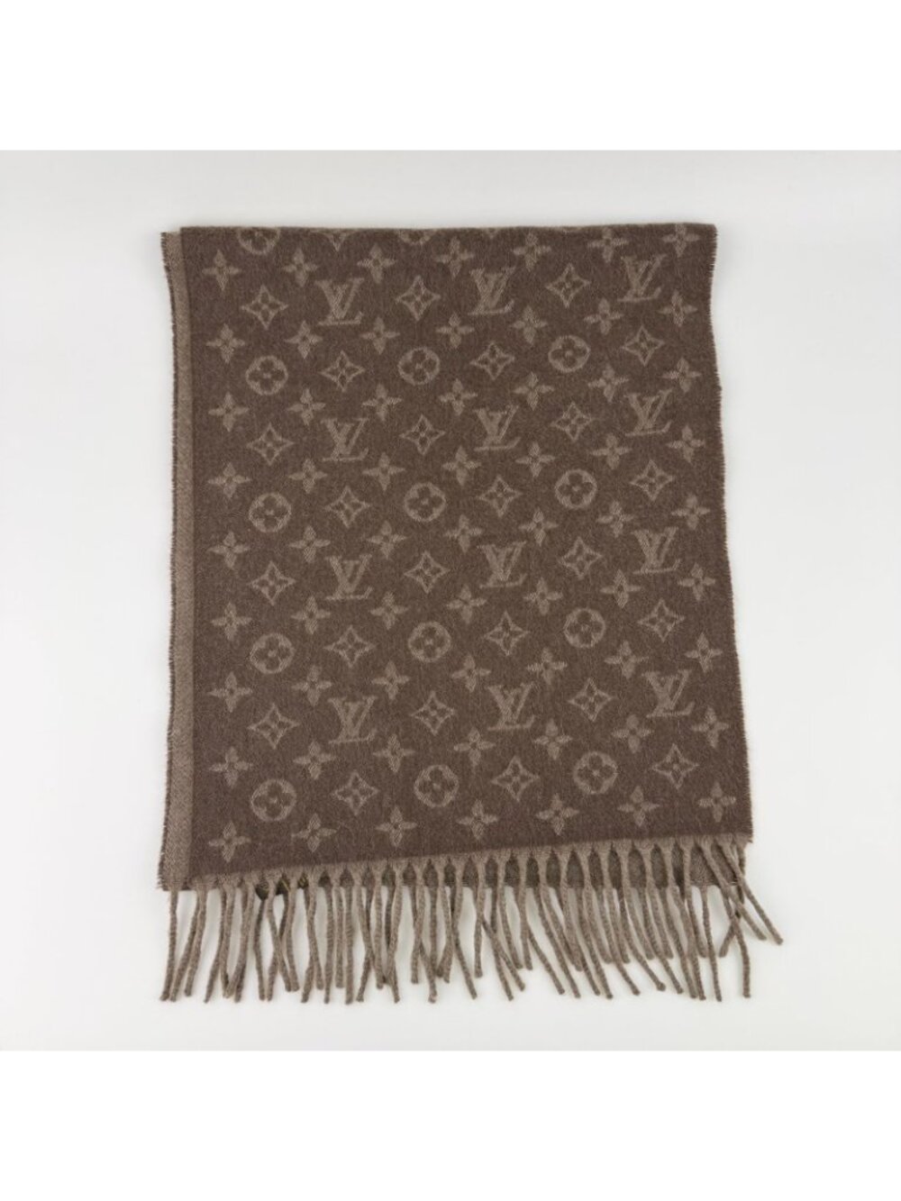 Louis Vuitton Echarpe Monogram Gradient Cashmere Brown Vintage - Picture 3 of 11